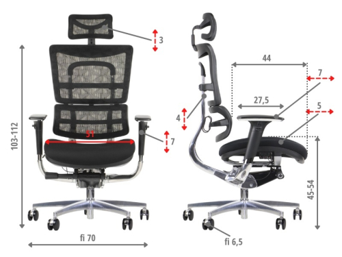 Fotel biurowy obrotowy ErgoNew S8 / 2 siedzisko tkaninowe