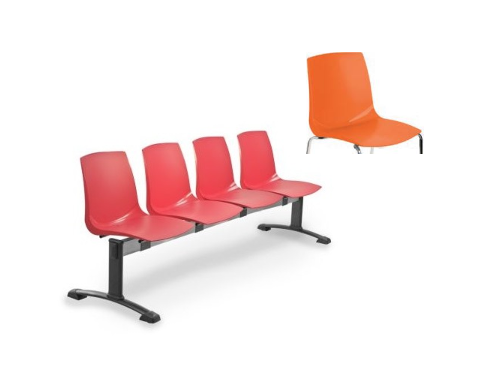 Ławka ARI 4 osobowa - pomarańczowa