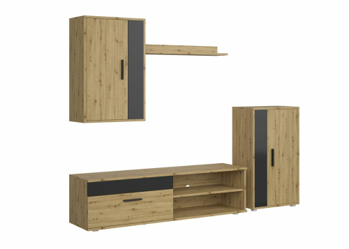 BENSON zestaw, kolor: dąb artisan - czarny