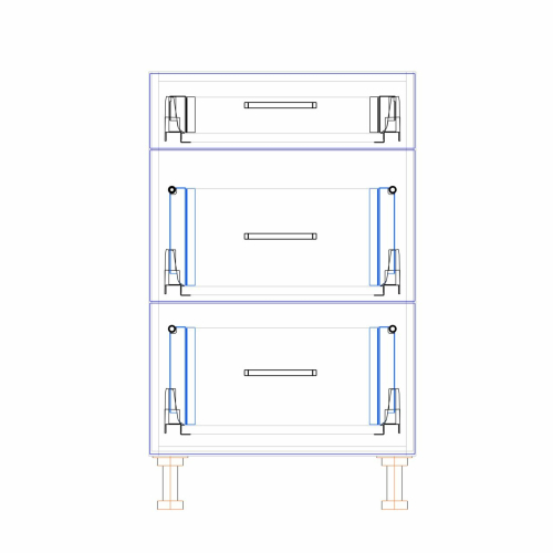 Szafka kuchenna stojąca z szufladami MKS11 60x52x82h