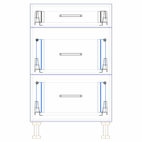 Szafka kuchenna stojąca z szufladami MKS12 50x52x82h