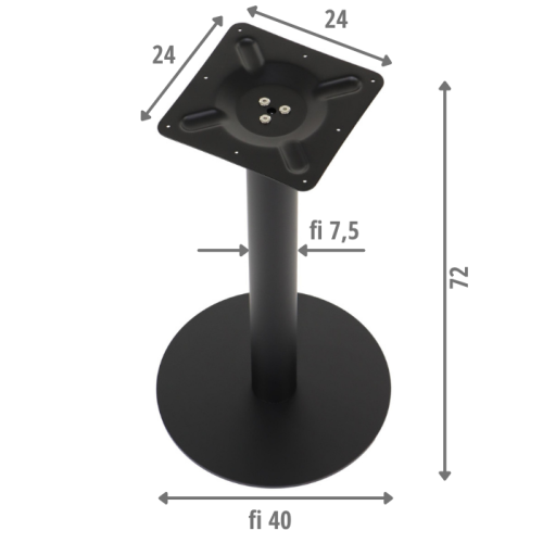 Podstawa do stolika SH-5001-4/B fi 40 cm, wys.72 cm