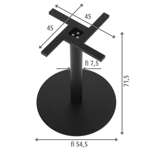 Podstawa do stolika SH-5001-8/B, fi 54,50 cm, wys. 71,5 cm