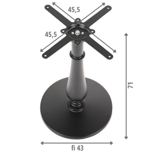 Podstawa stolika SH-5013-9/B, fi 43 cm, wys.71 cm