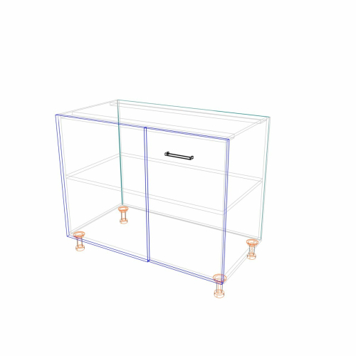 Szafka kuchenna stojąca narożna MKS18 prawa 90x52x82h