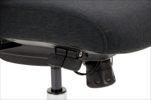 XELO F Fotel biurowy obrotowy oparcie tkaninowe, wysuw siedziska, podłokietniki 3D