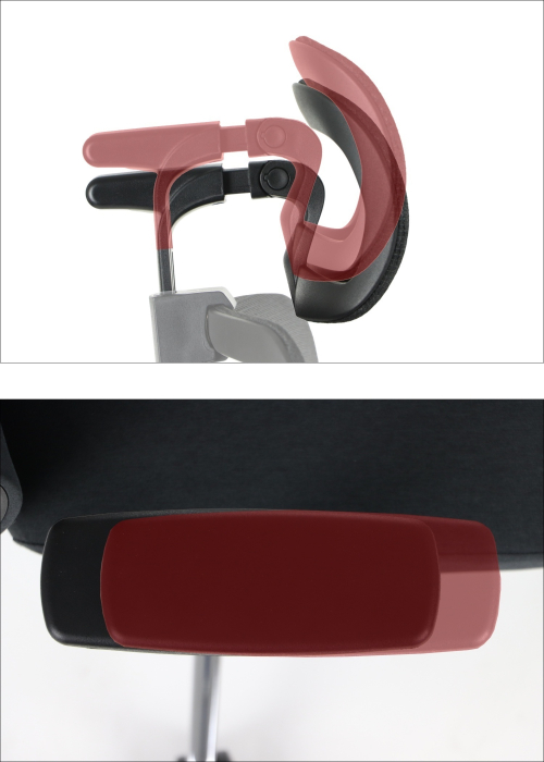 XELO M Fotel biurowy obrotowy oparcie siatkowe czarny, wysuw siedziska, podłokietniki 3D