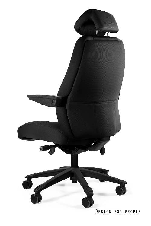Fotel obrotowy dyspozytorski ATLAS z atestem do pracy 24/7 Tkanina HY2095-15 Czarna