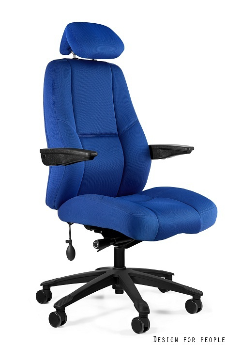 Fotel obrotowy dyspozytorski ATLAS z atestem do pracy 24/7 Tkanina HY2095-30 Niebieska