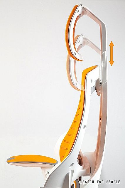  Fotel Obrotowy WAU Elastomer biały/pomarańczowy
