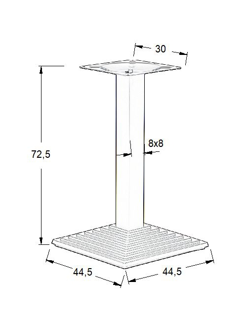 Podstawa do stolika SH-5014-6/B - żeliwna wysokość 72,5 cm 44,5x44,5 cm