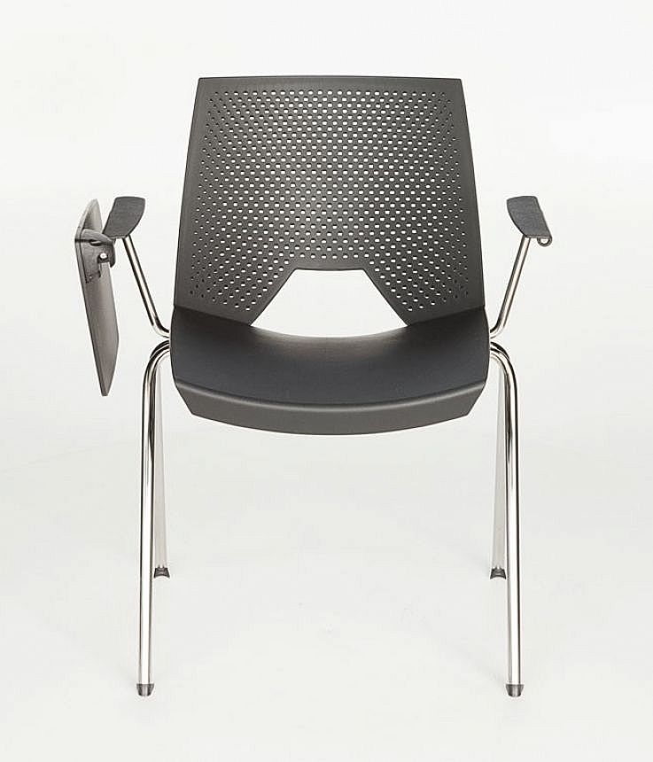 Krzesło konferencyjne STRIKE z pulpitem - na 4 nogach tapicerowane siedzisko