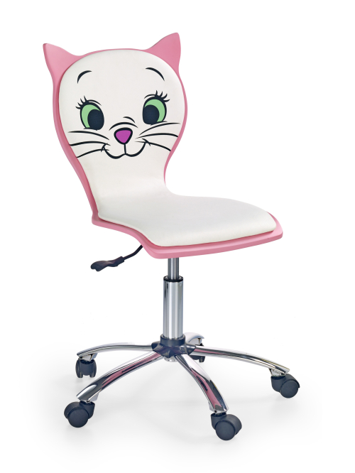 KITTY 2 krzesło obrotowe biało-różowy