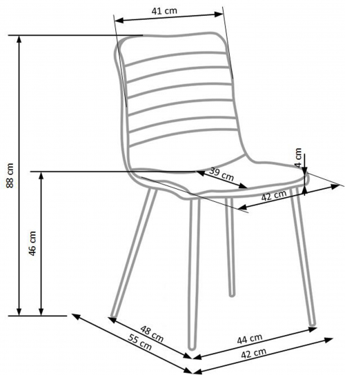K251 krzesło w kolorze popielatym (1p=4szt)